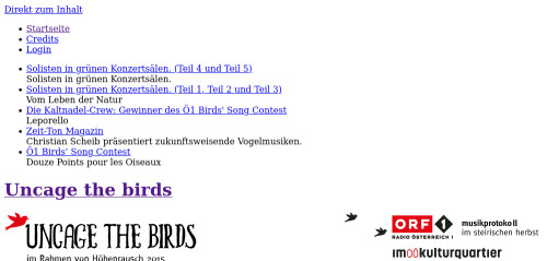 Screenshot of http://uncagethebirds.mur.at/